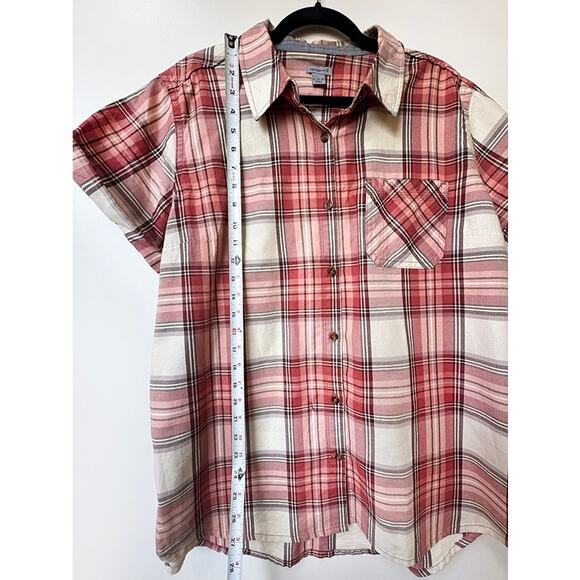 Carhartt Men's Plaid Short Sleeve Button Down Relaxed Fit Red XL - Picture 6 of 7